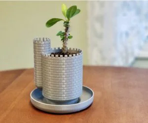 Planttlement Castle Planter With Moat For Succulents 3D Models