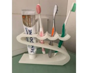 Toothbrush Holder For Three Brushes 3D Models