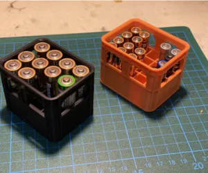 Beer Crate Battery Holder Aaaaa9V18650 Stackable 3D Models