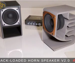4″ Back Horn Speaker V2.0 Bluetooth Active Passive 3D Models