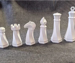 Hexagon Chess Set 3D Models