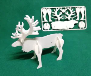 Reindeer Christmas Card Kit 3D Print 3D Models