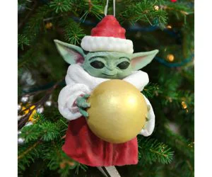 Baby Yoda Christmas Ornament 3D Models