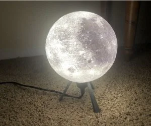 Designer Lithophane Moon Lamp 3D Models