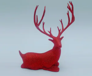 Laying Christmas Deer 3D Models