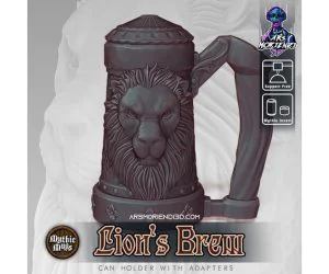 Mythic Mugs Lions Brew Can Holder Storage Container Mmu Multimaterial Version Added 3D Models