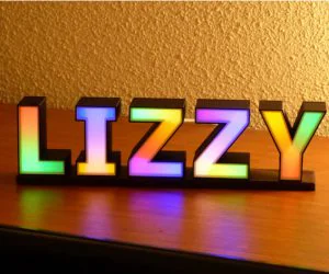 Glowing Led All Alphabet Letters And All Numbers 6 Cm High 3D Models