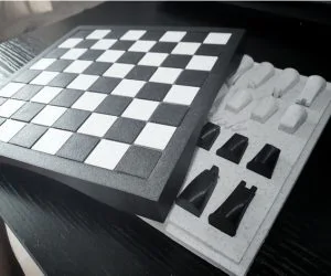 Chess Set Board Pieces Box 3D Models