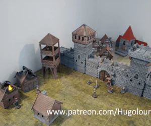 Modular Castle Village Town House Tower Church Gates Cathedral And Dm Screen 3D Models