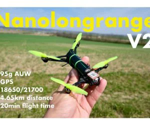 Nanolongrange V2 Gps Fpv Drone With Single 18650 3D Models