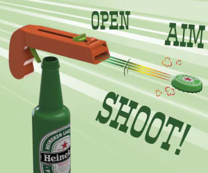 Bottle Opener And Cap Gun 3D Models