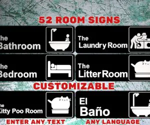 52 Room Signs Like “The Office” Logo 3D Models