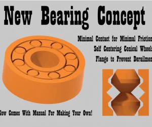 New 608 Bearing Concept Conical Geometry Bearings 3D Models