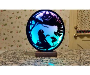 Alice In Wonderland Cheshire Cat Silhouette Lamp 3D Models