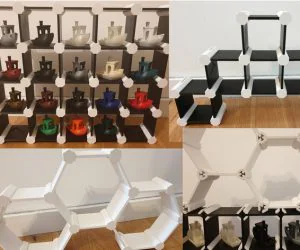 Customizable Modular Square Hex Shelf Incl. Benchy Shelf 3D Models