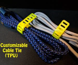 Customizable Clipon Cable Tie Tpu 3D Models