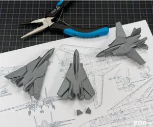 Printinplace And Articulated F14 Jet Fighter With Improved Wingdesign 3D Models