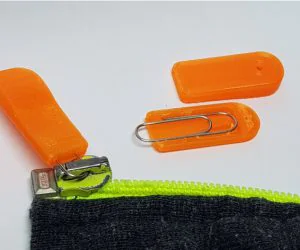 With Release Hole Zipper Pull Using Paperclip 3D Models