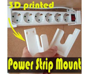 Universal Power Strip Mount 3D Models