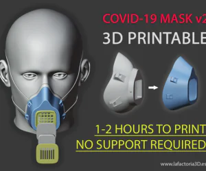 Covid19 Mask V2 Fast Print No Support Filter Required 3D Models