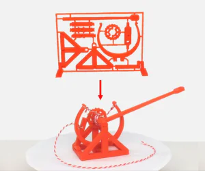3Dprintable Davinci Catapult Gift Card 3D Models