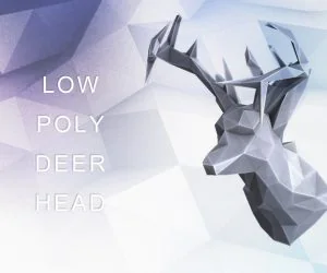 Geometric Low Poly Deer Head 3D Models