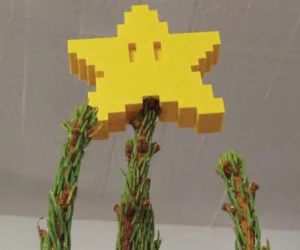 Pixel Tree Topper Star 3D Models