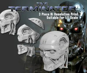T800 Single And 3 Piece High Detail Head 3D Models
