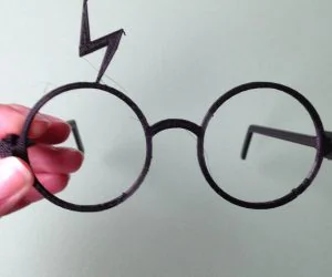 Harry Potter Glasses Snap Fit With Scar 3D Models