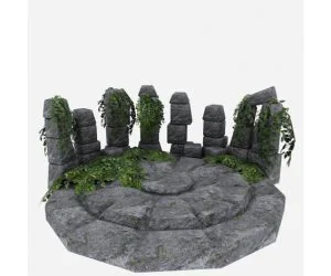 Speaking Stones And Well Opengameart Terrain 3D Models