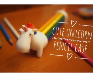 Cute Unicorn Pencil Case 3D Models