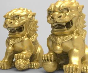 Chinese Guardian Lions 3D Models
