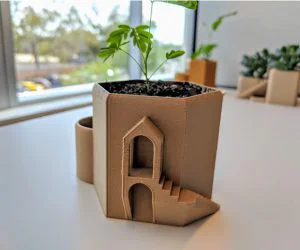 Tower Water Tank Planter Pot 3D Models