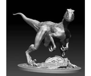 Jurassic Park Velociraptor Statue 3D Models