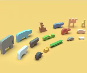 Animals Puzzle 3D Models