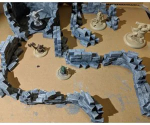 Fantasy Wargame Terrain Ruined Wall Sections 3D Models