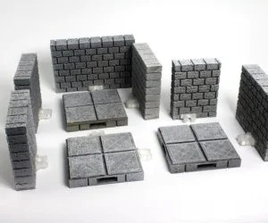 Openlock Cutstone Walls 3D Models