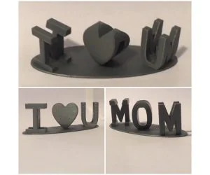 I Heart U Mom 2 View Art 3D Models