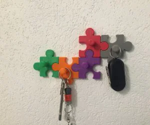 Puzzle Key Hook 3D Models