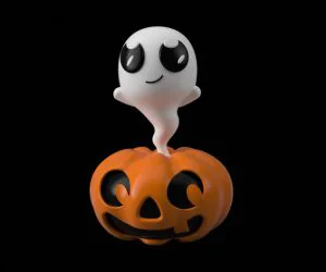 Pumpkin Ghost Figure 3D Models