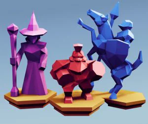 Low Poly Fantasy Tabletop Alliance Advanced Units 3D Models