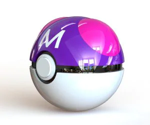 Master Ball Fully Functional Pokeball With Button And Hinge 3D Models