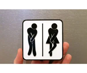 Funny Toilet Sign With Background 3D Models