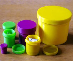 Customizable Round Box With Threaded Lid 3D Models
