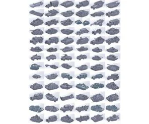1200 Tanks And Vehicles Pack 3 3D Models