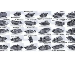 1200 Wwi Tanks And Vehicles 3D Models