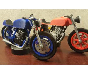 Cafe Racer Twin Motorcycle 3D Models