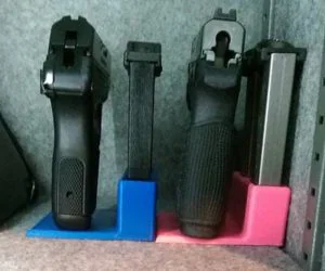 Handgun Stand And Magazine Holder 3D Models