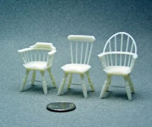 Three 124 Windsor Chairs 3D Models