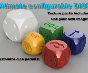 Ultimate Configurable Dice 3D Models